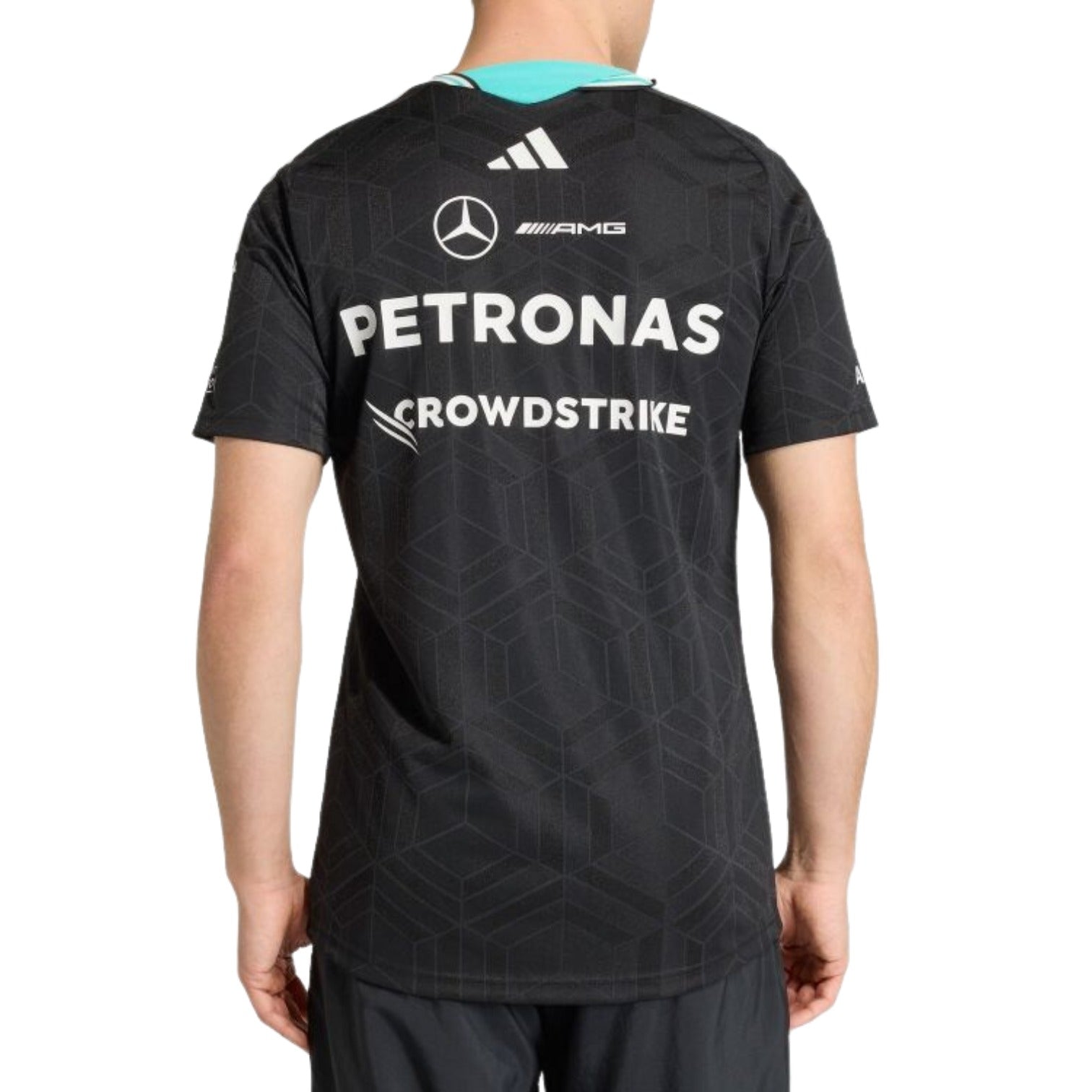 Оригинальная футболка пилота команды Формулы-1 Adidas x Mercedes AMG Petronas, черная — фото 3