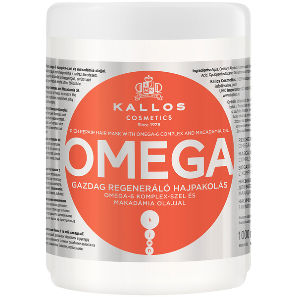 

Питательная маска для волос, 1000 мл Kallos Omega