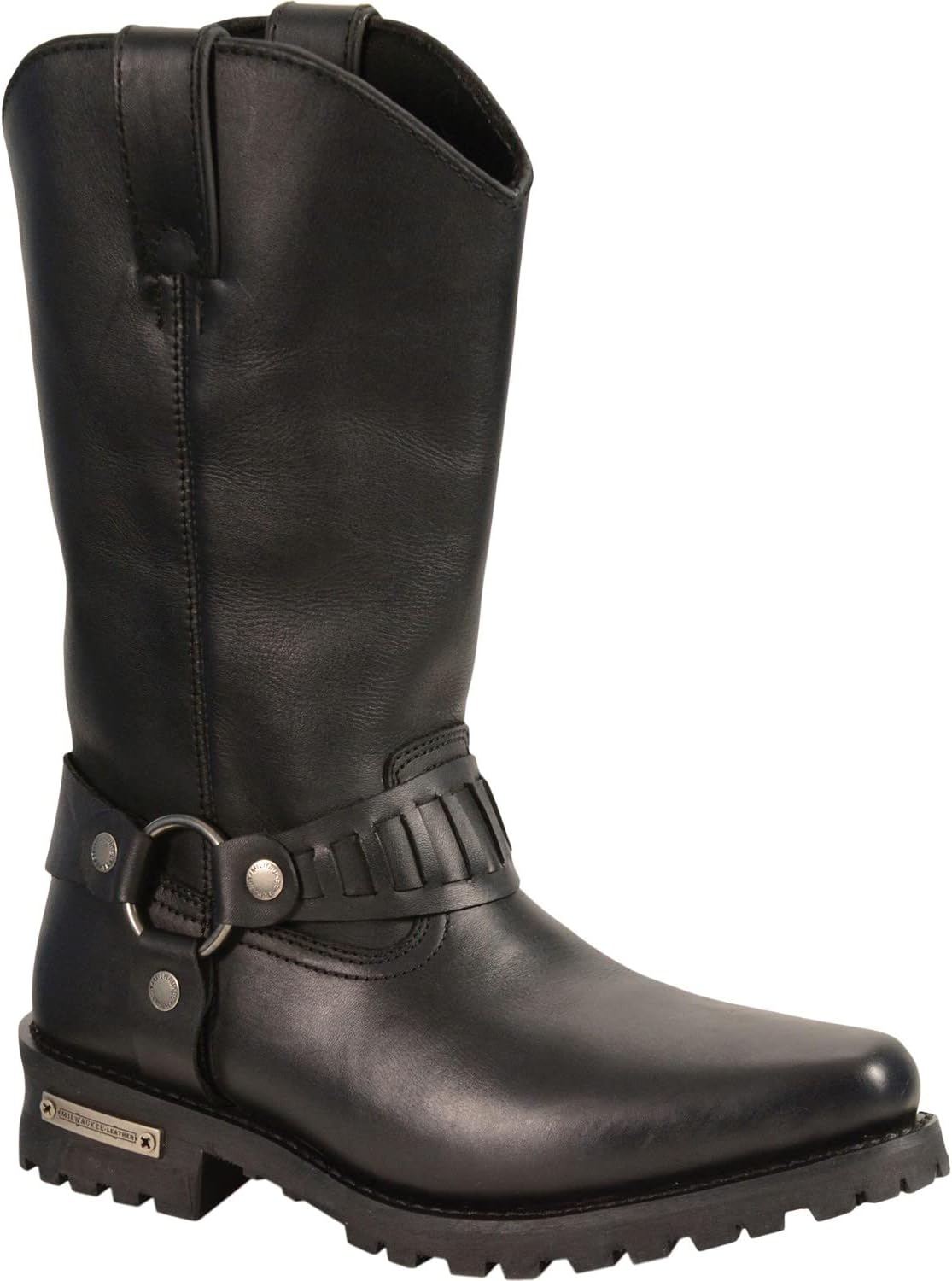 

Мужские вестерн-сапоги Milwaukee Leather с ремнями, 28 см, квадратный носок, черный