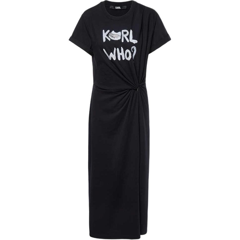 

Женское платье с коротким рукавом KARL LAGERFELD FW25 KARL LAGERFELD / Karl Lagerfeld Jeans, черный