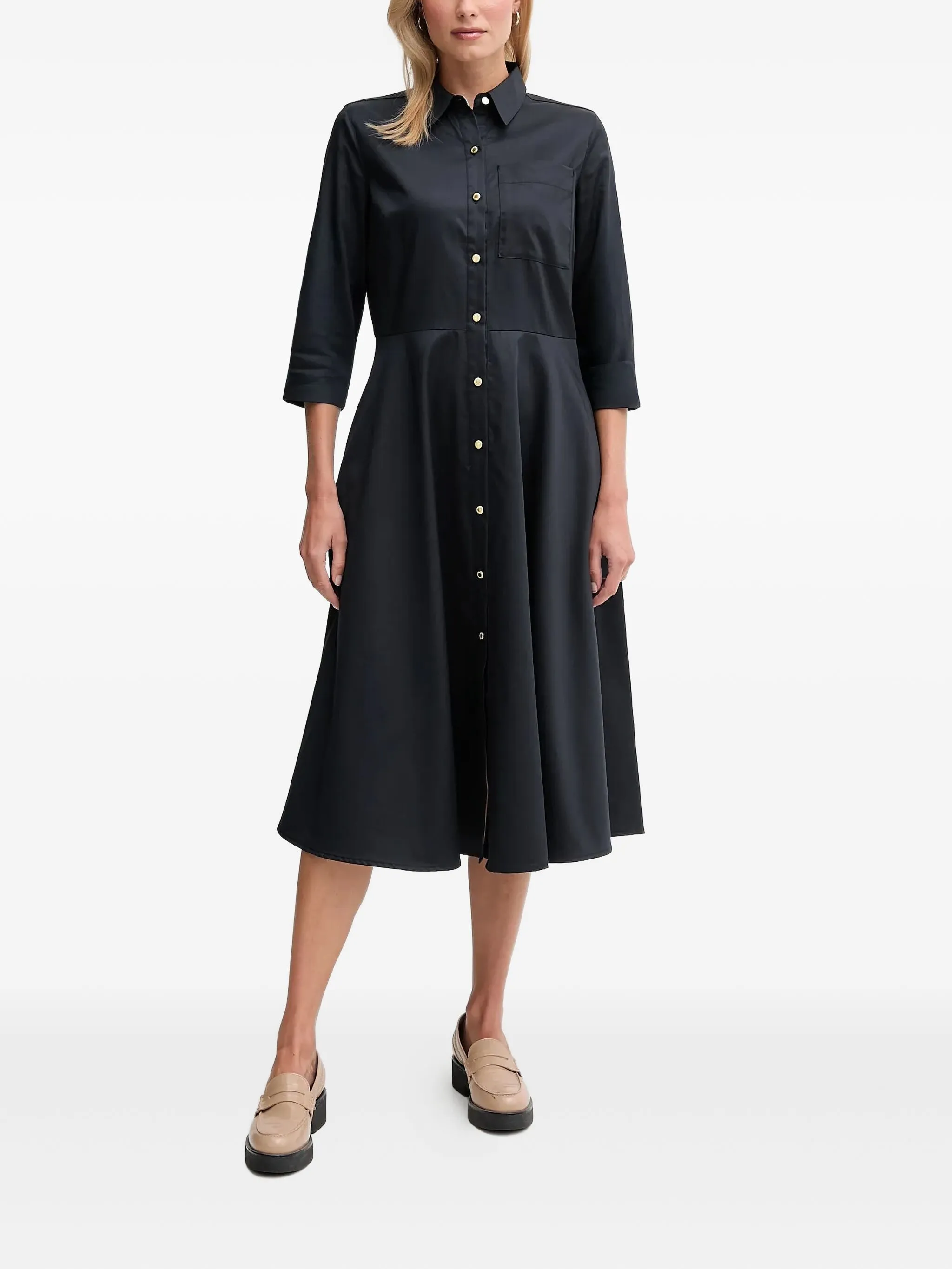 

Шафрановое платье миди Barbour, синий