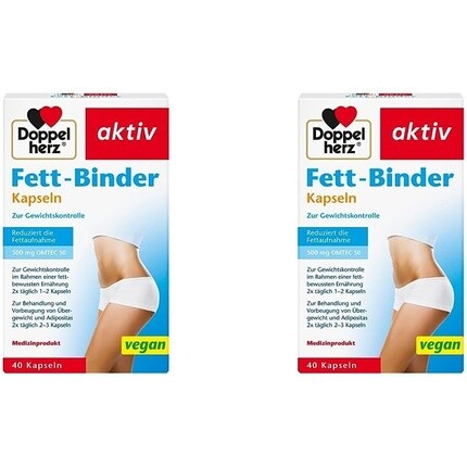 

Fat Binder - Медицинское устройство для поддержки диеты для снижения веса 40 веганских капсул Doppelherz