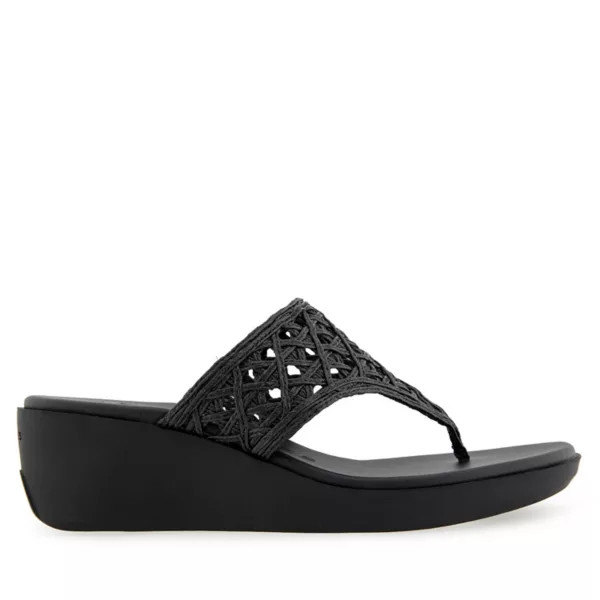 Женские босоножки на танкетке Ivie Aerosoles, цвет black raffia — фото 2