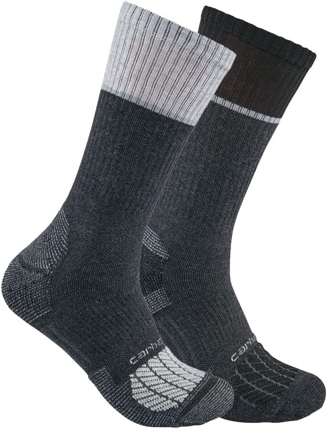 

Carhartt мужские носки SC0012M Force Midweight Steel Toe Crew, 2 пары, Assorted 3 Grey
