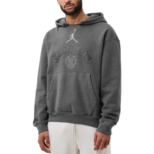 Толстовка Men's Air Jordan x HTG Crossover Solid Color Alphabet Logo Hooded Long Sleeves Us Edition Gray, мультиколор — фото 2
