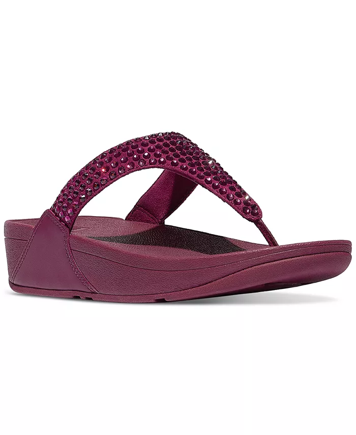 Женские босоножки Lulu Maxi-Crystal на танкетке с перекладиной для носка Fitflop, красный