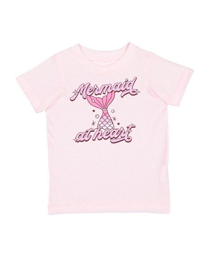 

Футболка с коротким рукавом "Mermaid At Heart" для девочек - малышки, маленькие дети, подростки Sweet Wink, розовый