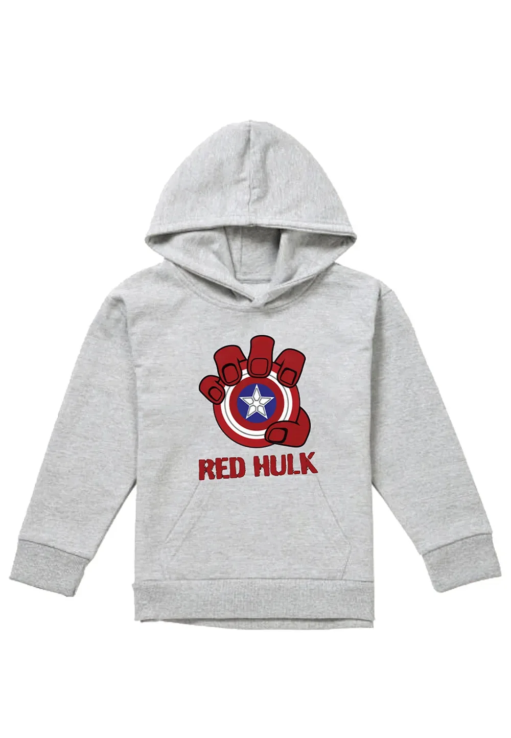 Детская худи Marvel Red Hulk Shield, Athletic Heather, серый
