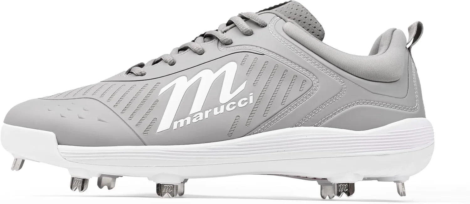 Бейсбольные бутсы Marucci CFT Low Height из металла для мужчин, бейсбольная обувь для мужчин, надежная регулируемая посадка, комфорт и сцепление для высокой производительности, легкие, долговечные, серый — фото 2