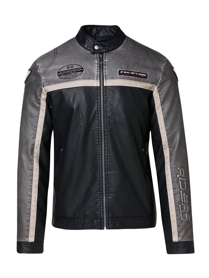 

Куртка из искусственной кожи оливкового цвета KOROSHI