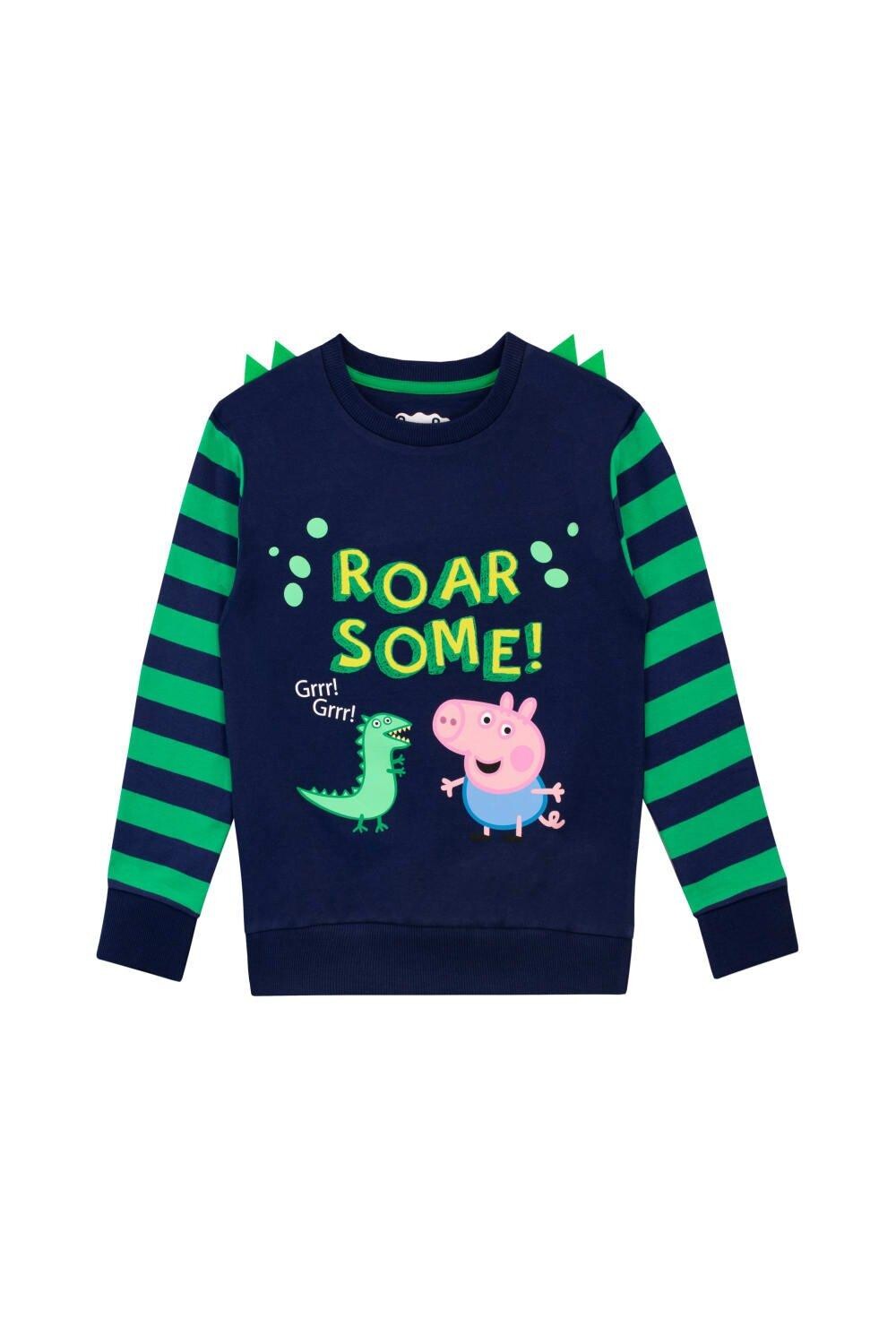 

Толстовка Roar в полоску со свиньей Джордж Peppa Pig, зеленый