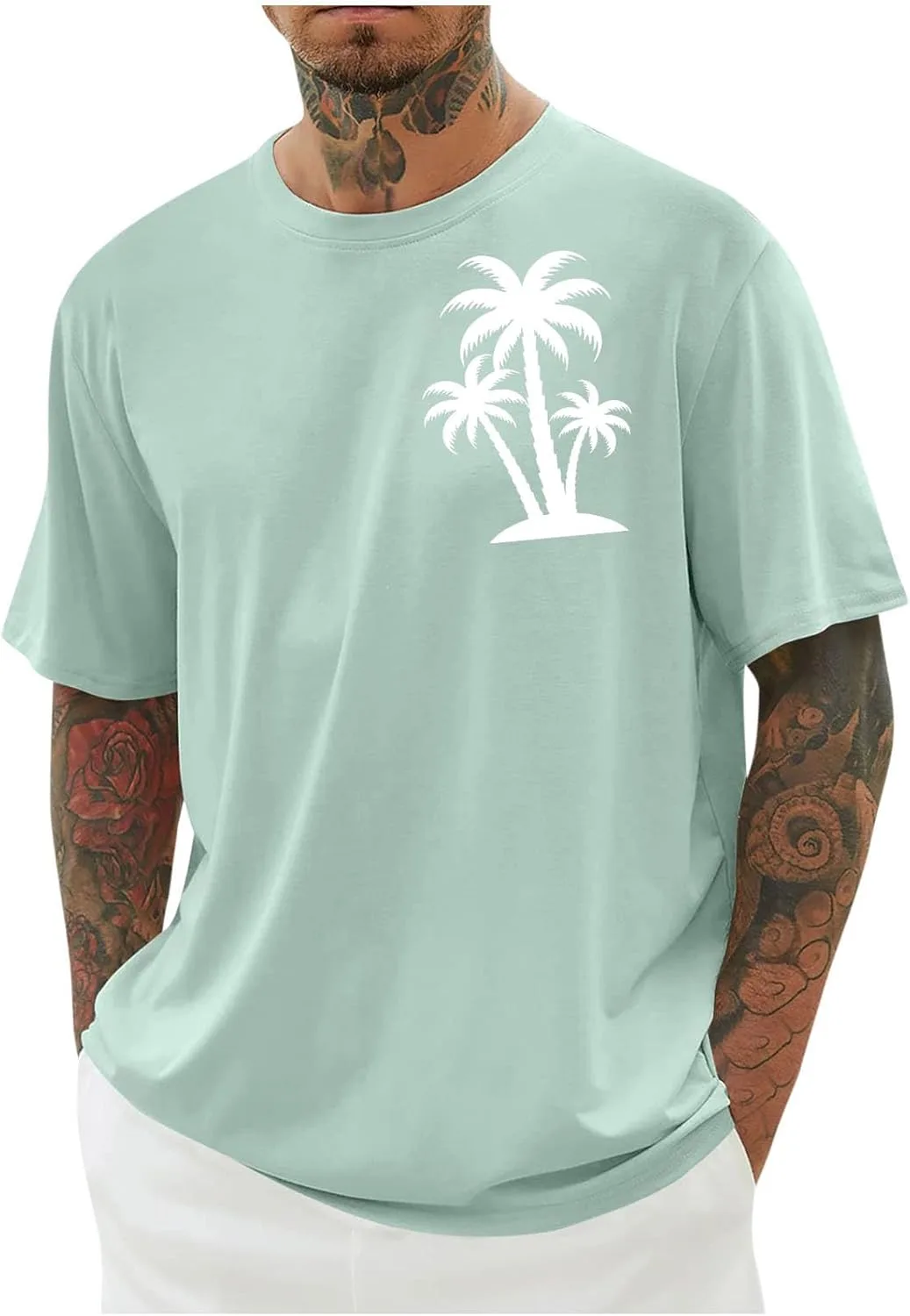 

Мужская футболка с принтом пальмы oversize
