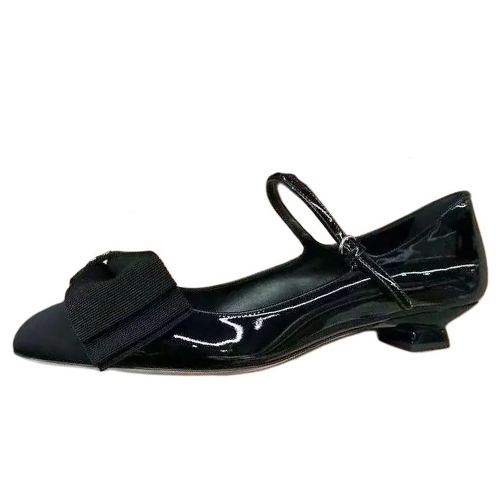 MIU MIU Женские туфли Мэри Джейн с асимметричным каблуком черные