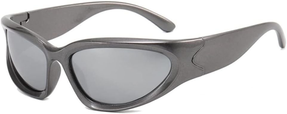 

Солнцезащитные очки в стиле ретро «кошачий глаз» для женщин, цветные зеркальные очки для мужчин, спортивные солнцезащитные очки в стиле панк generic, Gun Silver Mirror