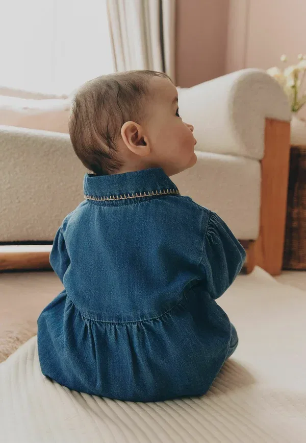 Комбинезон для малышей Regular fit Next, джинсовый синий — фото 3