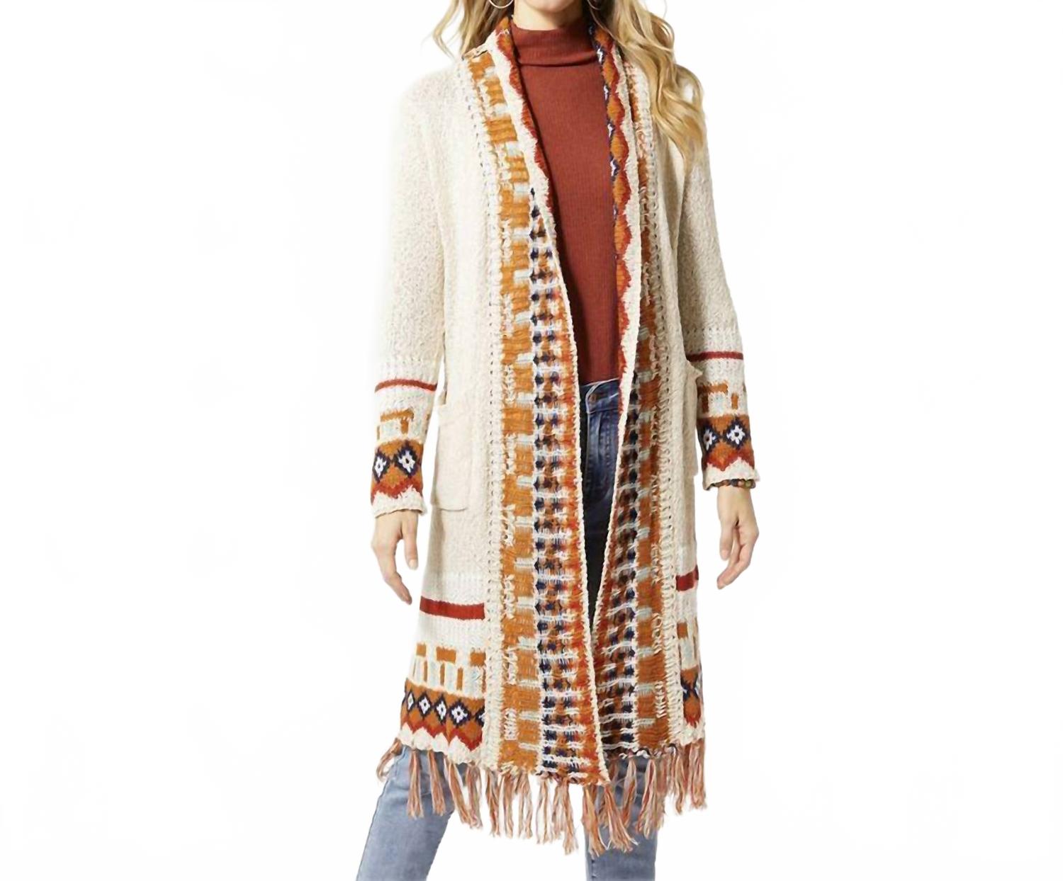 

Кремовая кардиган Захара с бахромой COCO + CARMEN