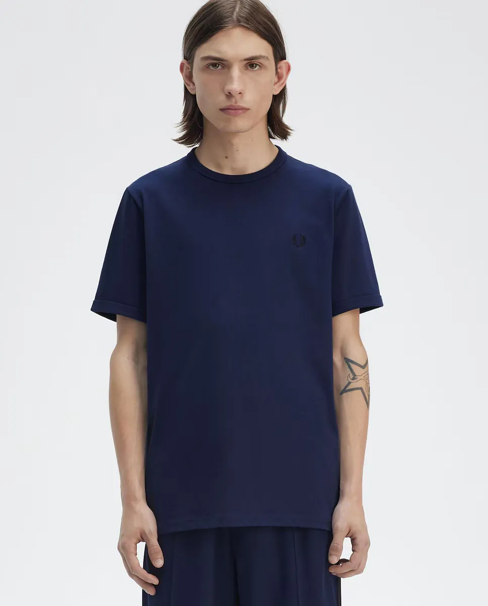 

Мужская футболка с короткими рукавами и круглым вырезом Fred Perry, синий
