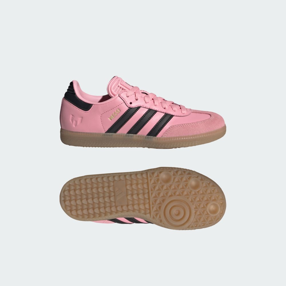 

Кроссовки Adidas Samba Messi Indoor Soccer Shoes Kids, цвет Light Pink/Core Black/Gum
