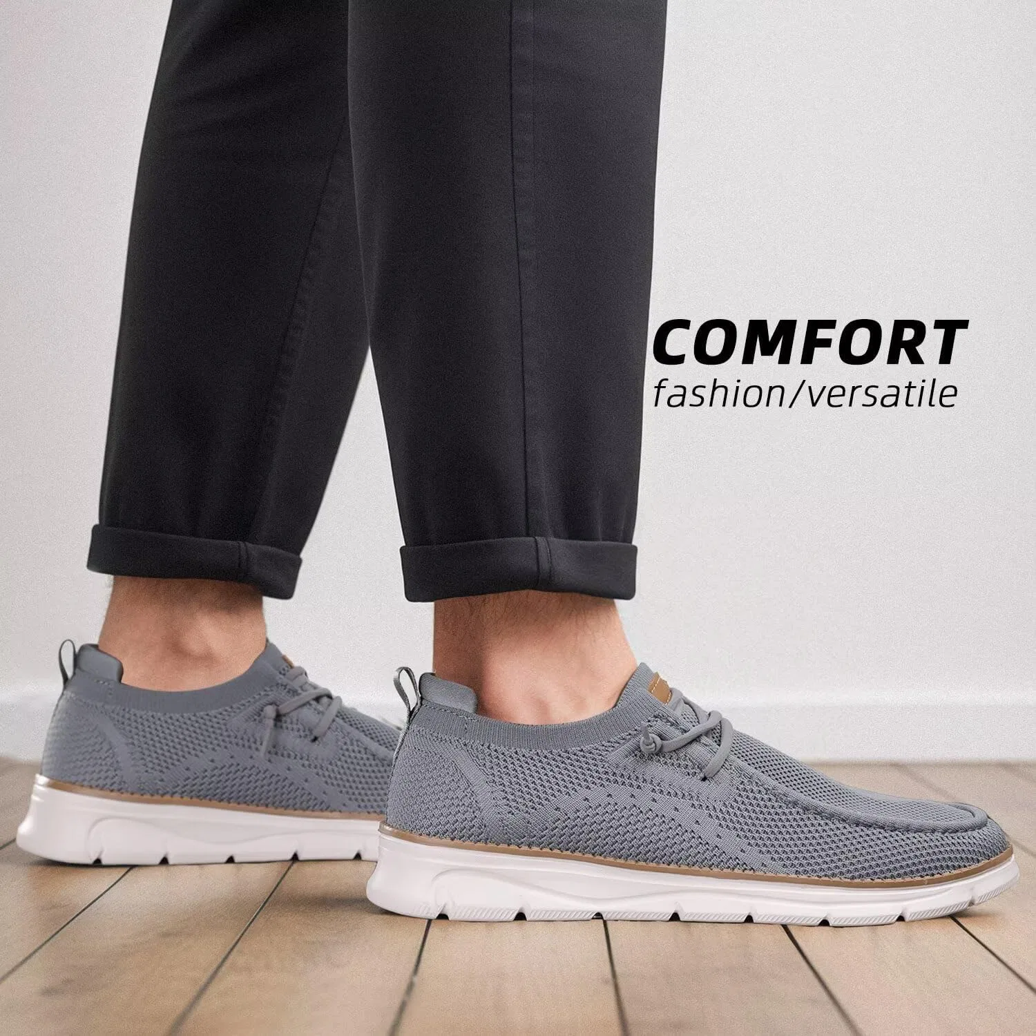 Мокасины на шнуровке, дышащие, Mens, 2 Grey Vooncosir — фото 2