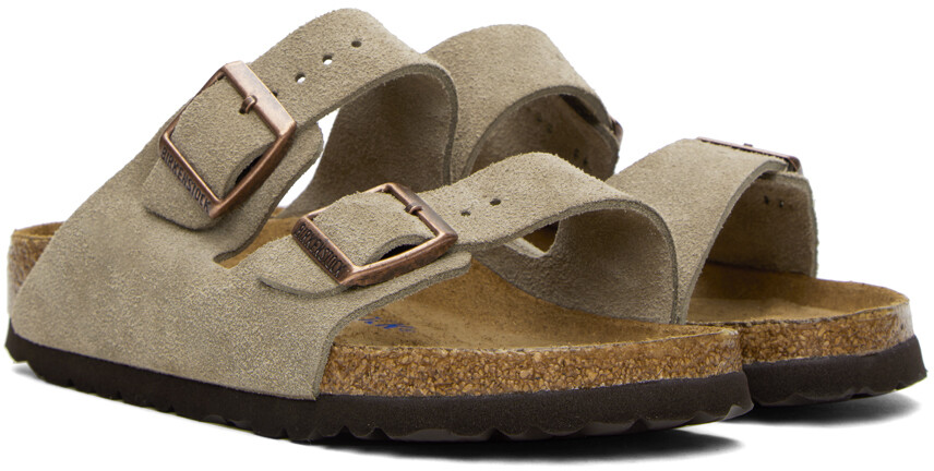 Сандалии Birkenstock Taupe узкие с мягкой стелькой Arizona — фото 4