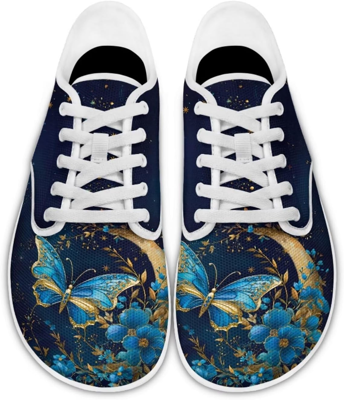 

Кроссовки для ходьбы Forchrinse Capybara and Flower для женщин и подростков, минималистичные повседневные прогулочные туфли на шнуровке из сетчатого материала, Decorative Butterfly