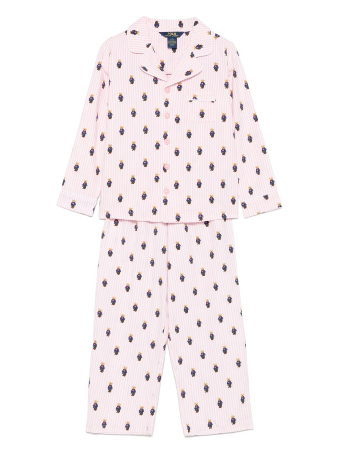 

POLO RALPH LAUREN KIDS фланелевая пижама Polo Bear, розовый