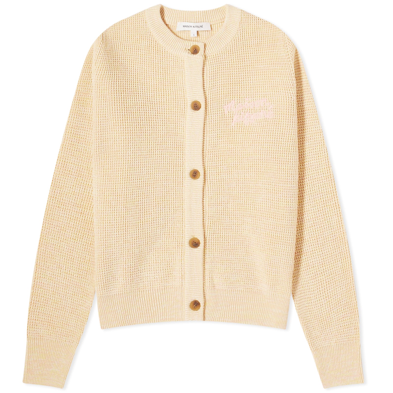 

Кардиган Maison Kitsune Handwriting Comfort, цвет Chalk Yellow Melange