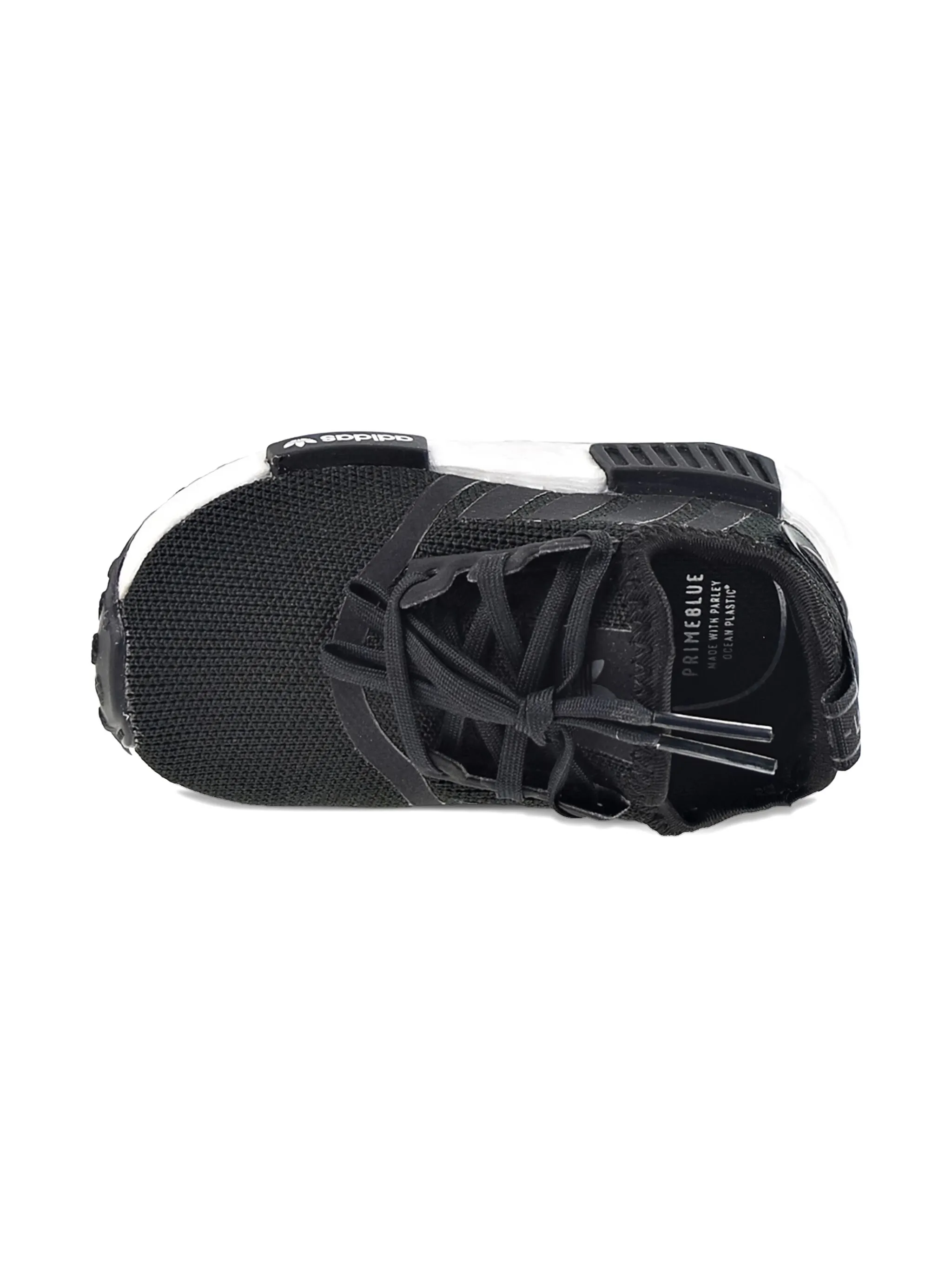 Кроссовки NMD R1 Refined Black/White Adidas Kids, черный — фото 4