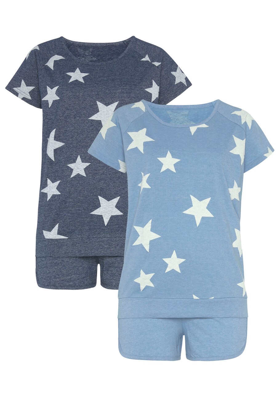 

Короткий пижамный комплект VIVANCE Dreams, цвет marine blue/Light blue