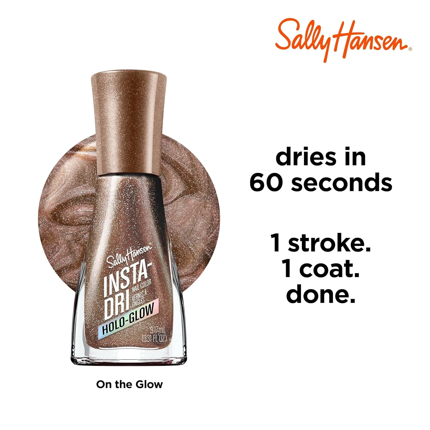 Голографический лак для ногтей «Insta-Dri Holo-Glow On the Glow» от Sally Hansen 8.5 г Sally Hansen — фото 4