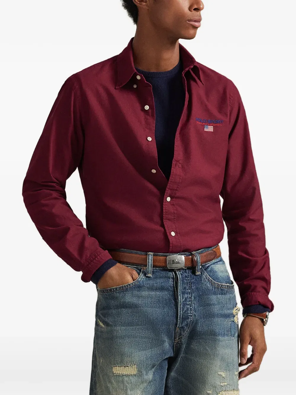 Рубашка Polo Sport с вышитым логотипом Polo Ralph Lauren, красный — фото 2
