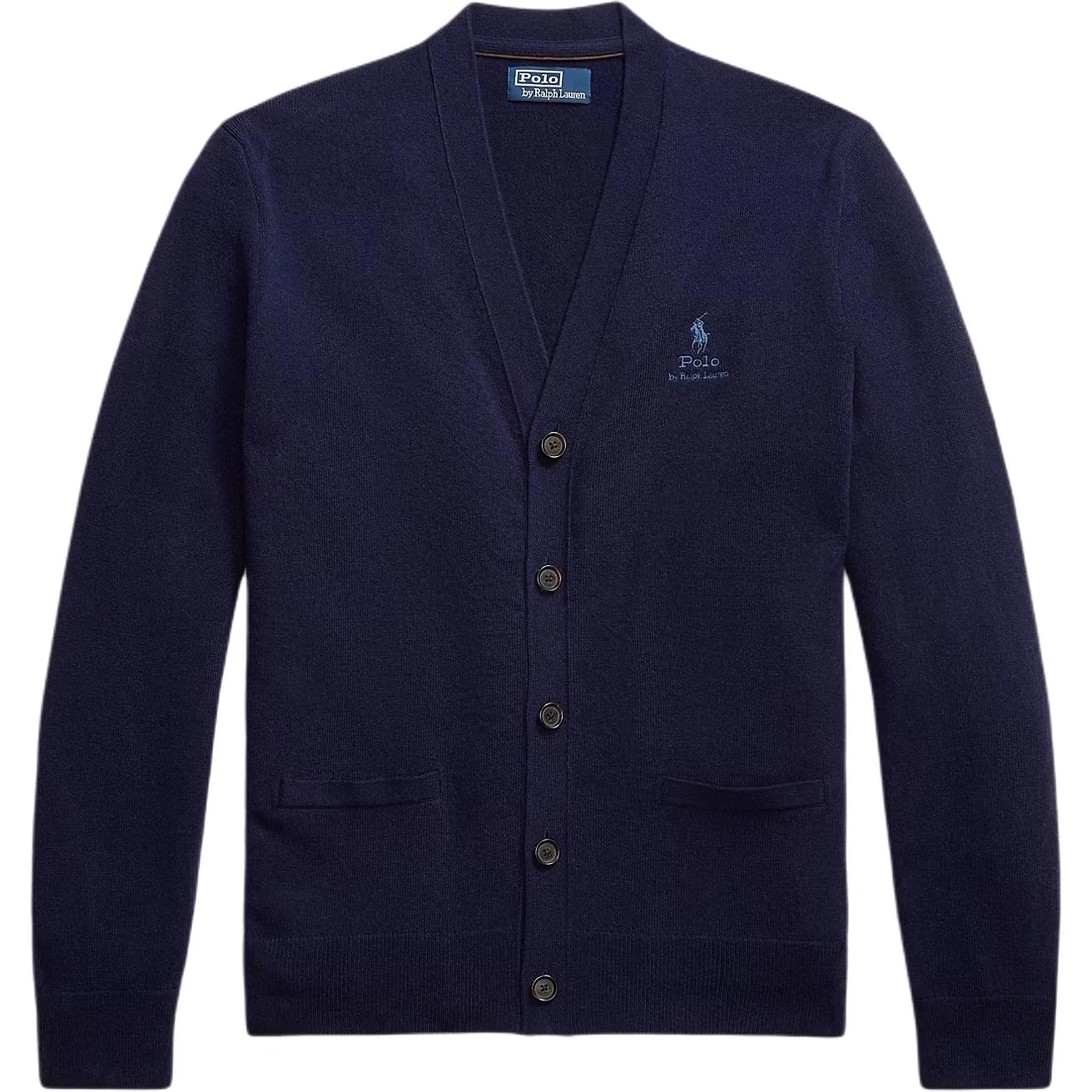 Кардиган из шерсти с вышитым логотипом Polo Ralph Lauren, Hunter Marine Blue