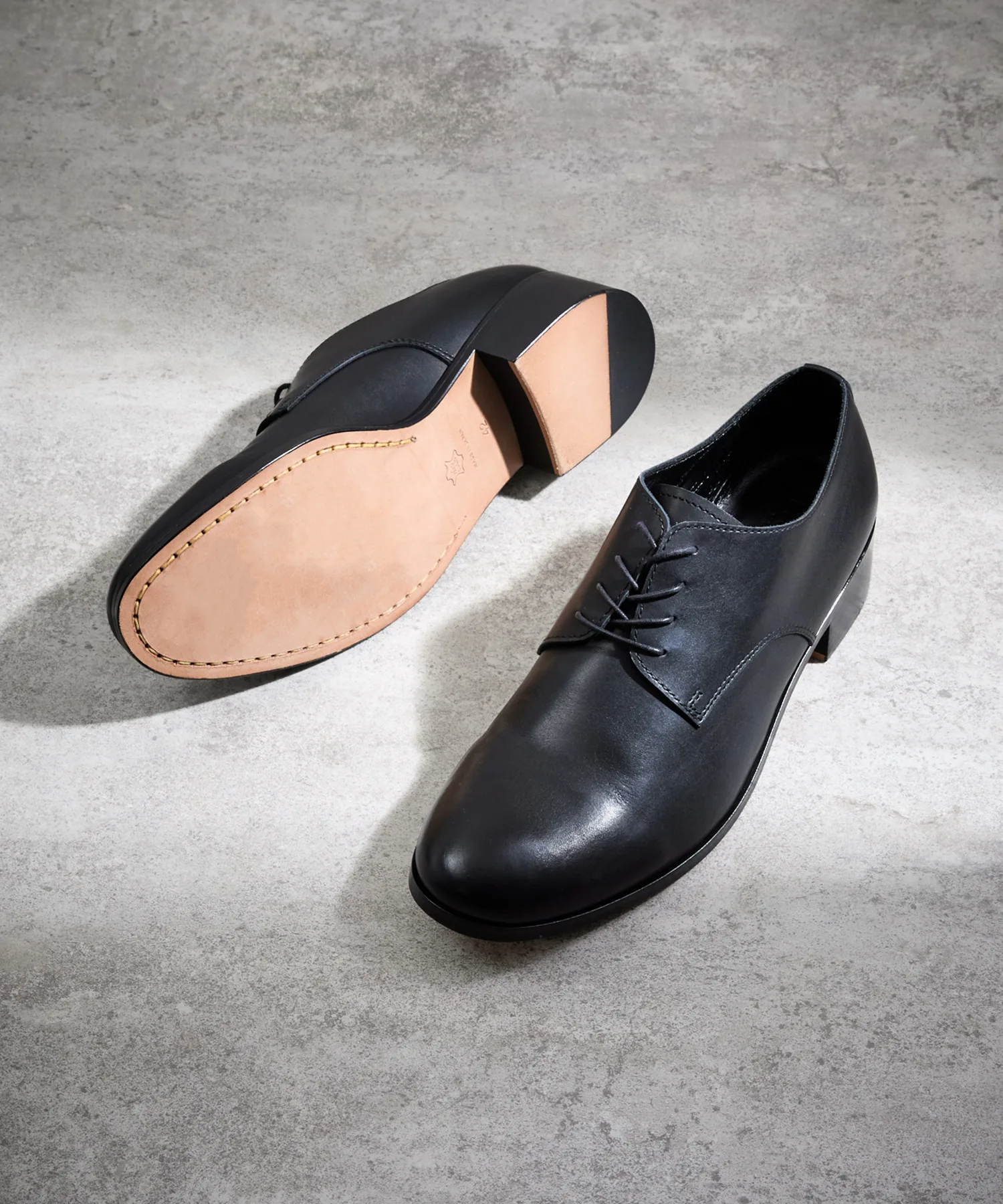 Мужские кожаные туфли Derby с каблуком PADRONE BL DERBY SHOES And A чёрные