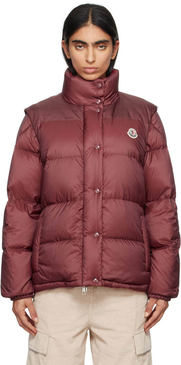 

Короткая двусторонняя куртка-пуховик Verone бордового цвета Moncler