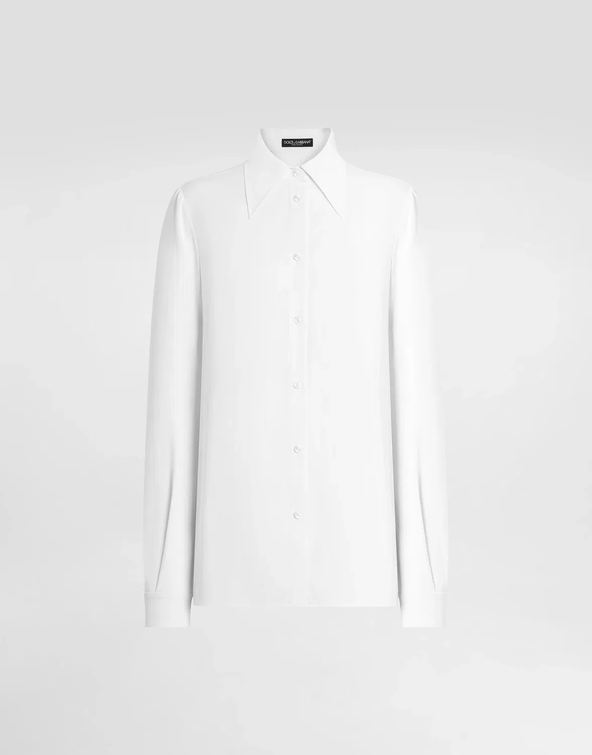 Рубашка из эластичного атласа DOLCE & GABBANA, белый