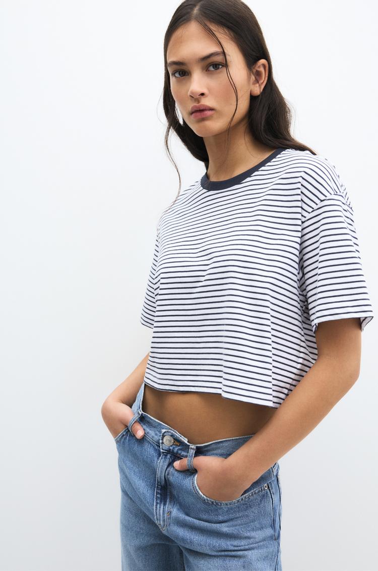 

Укороченная футболка с коротким рукавом Pull And Bear, мультиколор