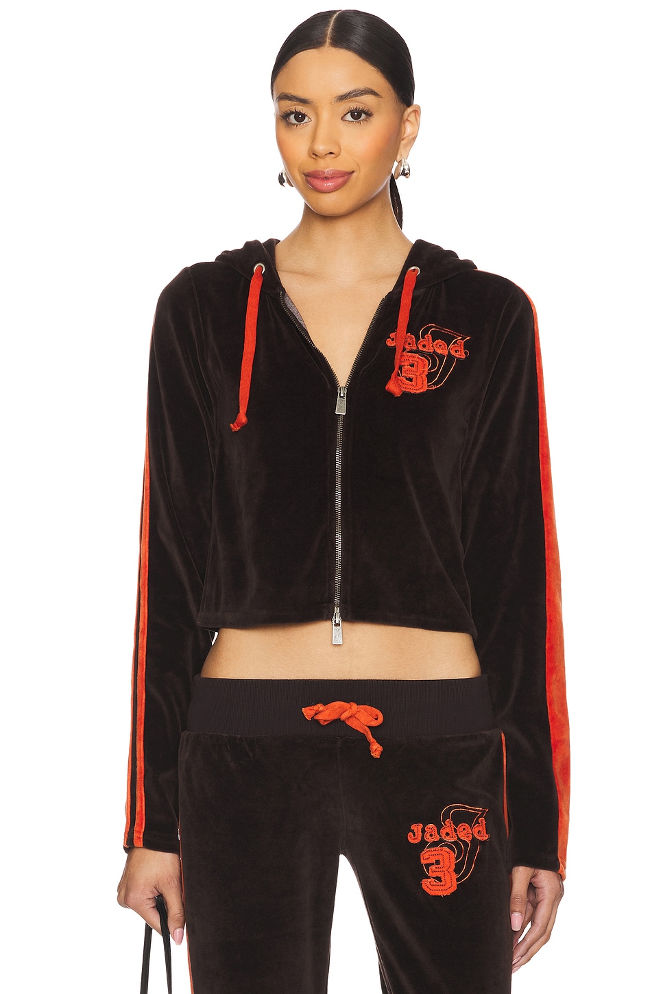 

Тройной велюровый худи Jaded London, brown