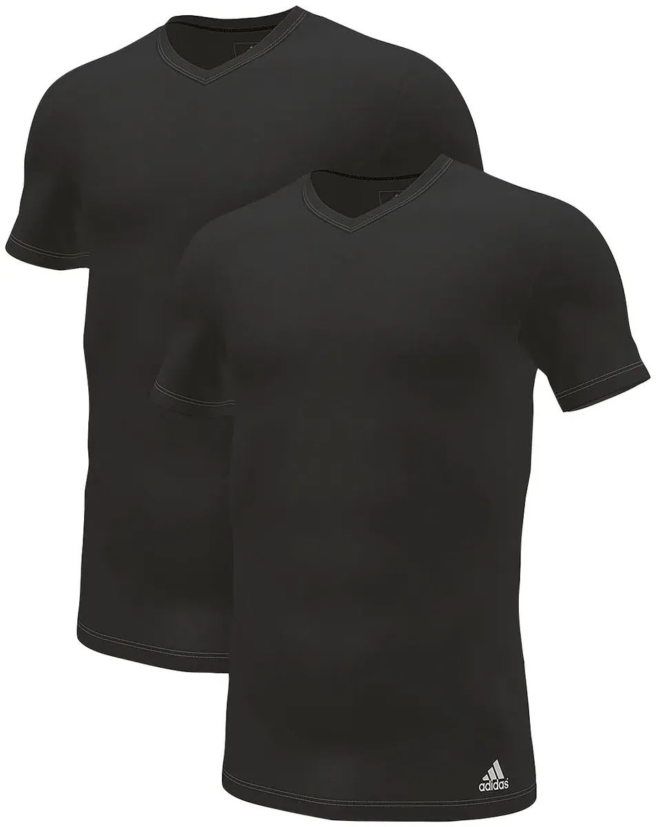

Майка Adidas Sportswear Active Flex Cotton (2 шт. в упаковке), эластичная в четырех направлениях и облегающая посадка, черный