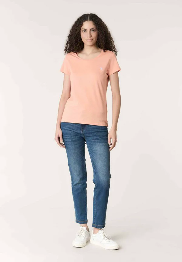 Светлая базовая футболка с логотипом U.S. Polo Assn., Rosa — фото 2