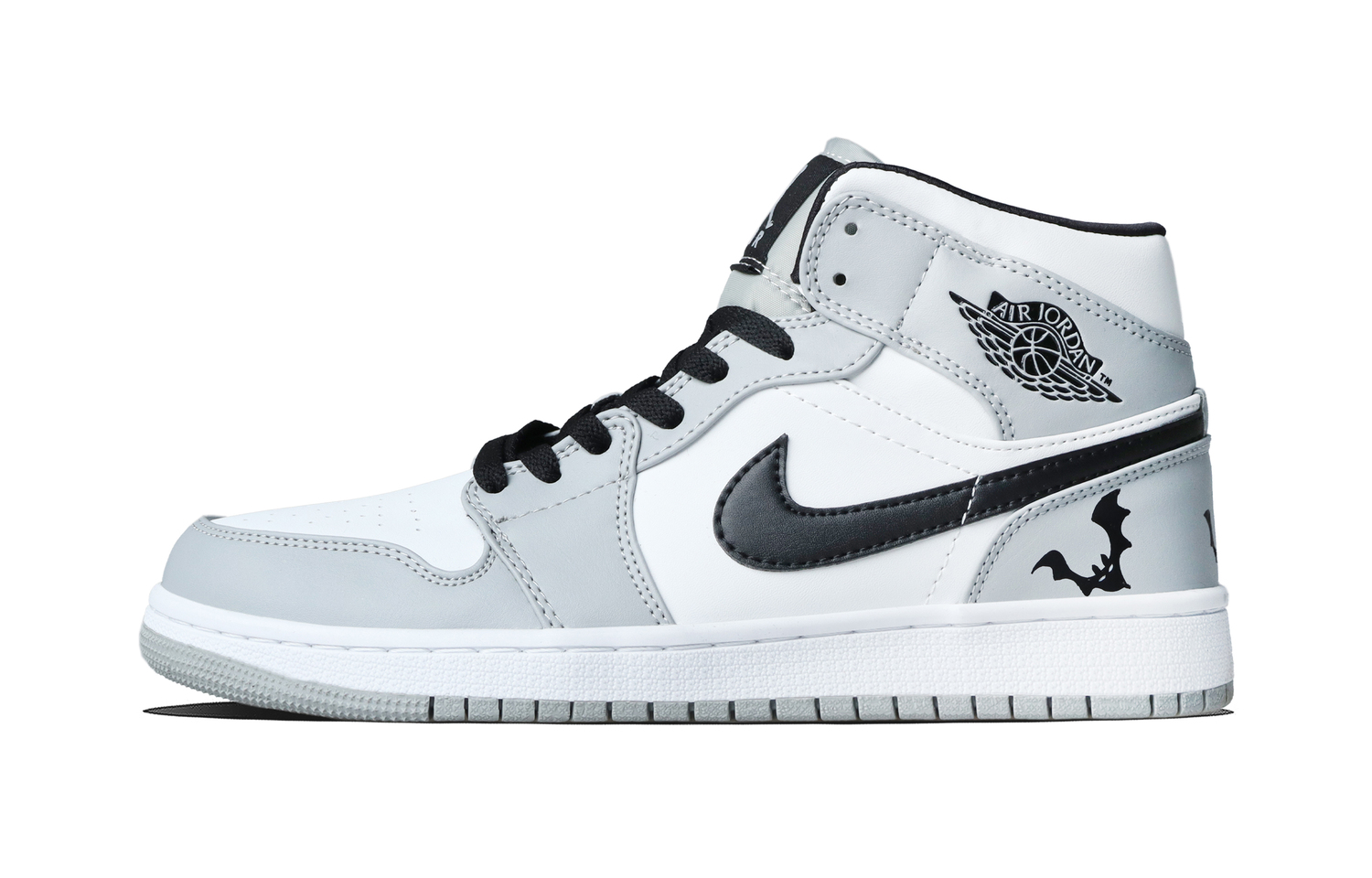 

Jordan Air 1 Night Bats Устойчивые к истиранию кроссовки Mid top Vintage Basketball Unisex Black