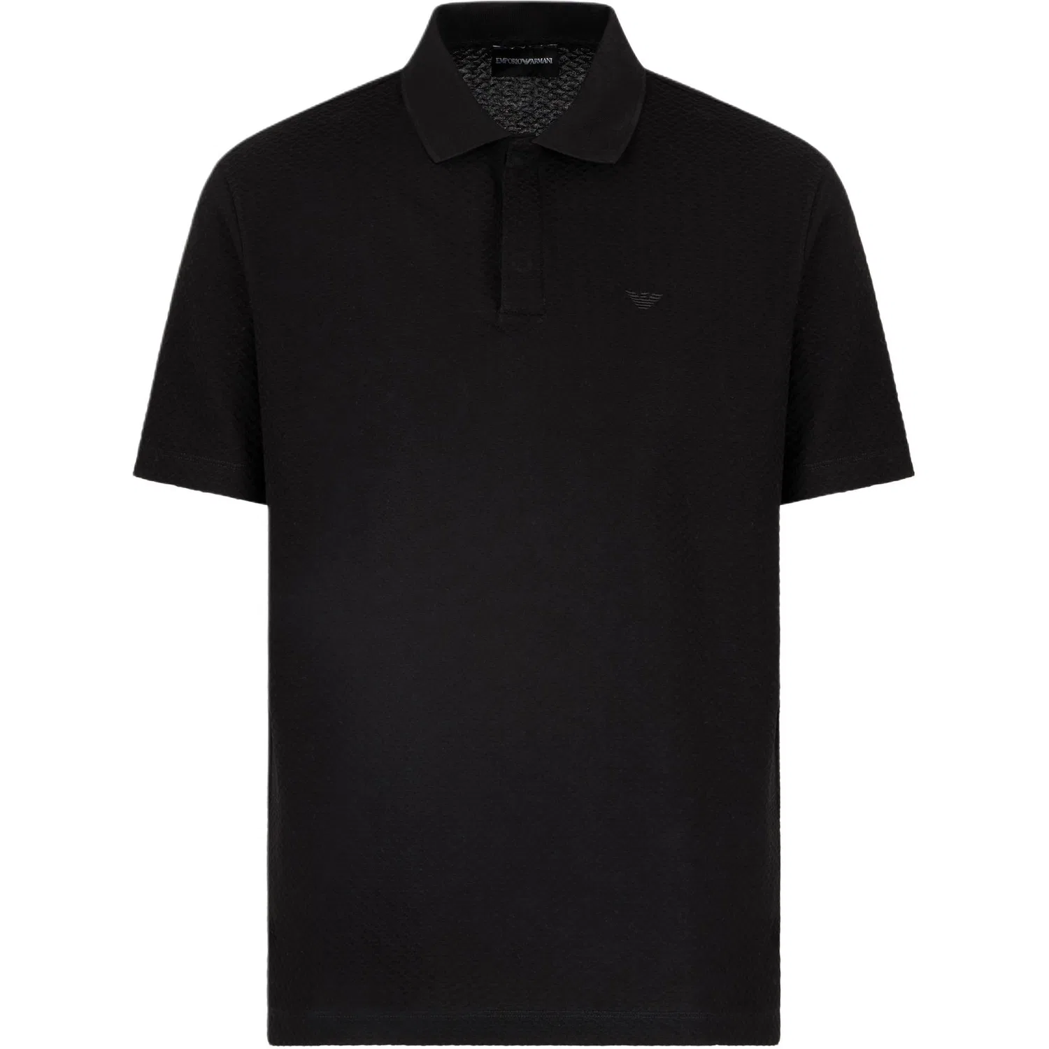 Поло с коротким рукавом и патчем с логотипом EMPORIO ARMANI, Black