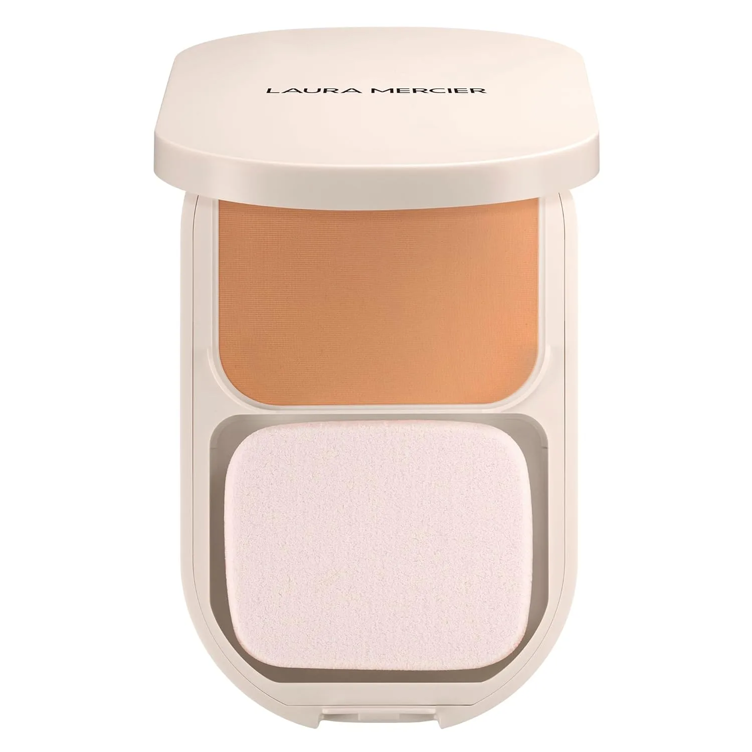 Laura Mercier Real Flawless Feather Matte Powder Foundation, полупрозрачное и среднее покрытие, 16 часов стойкости, контроль увлажнения и блеска, компактная пудра, с гиалуроновой кислотой, 3W Butterscotch - Warm Light Medium