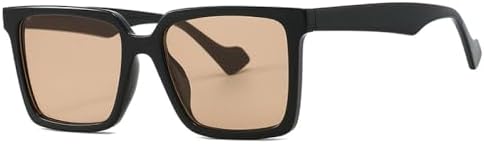 

Классические квадратные солнцезащитные очки для женщин, зеркальные линзы с градиентной защитой от УФ-излучения UV400, винтажные солнцезащитные очки для мужчин MTZJH, Black Tea