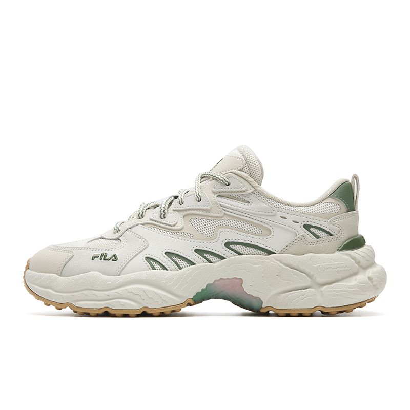 

FILA Кроссовки мужские low top chunky, Fern, Beige Green, амортизирующие, устойчивые к истиранию, легкие, нескользящие