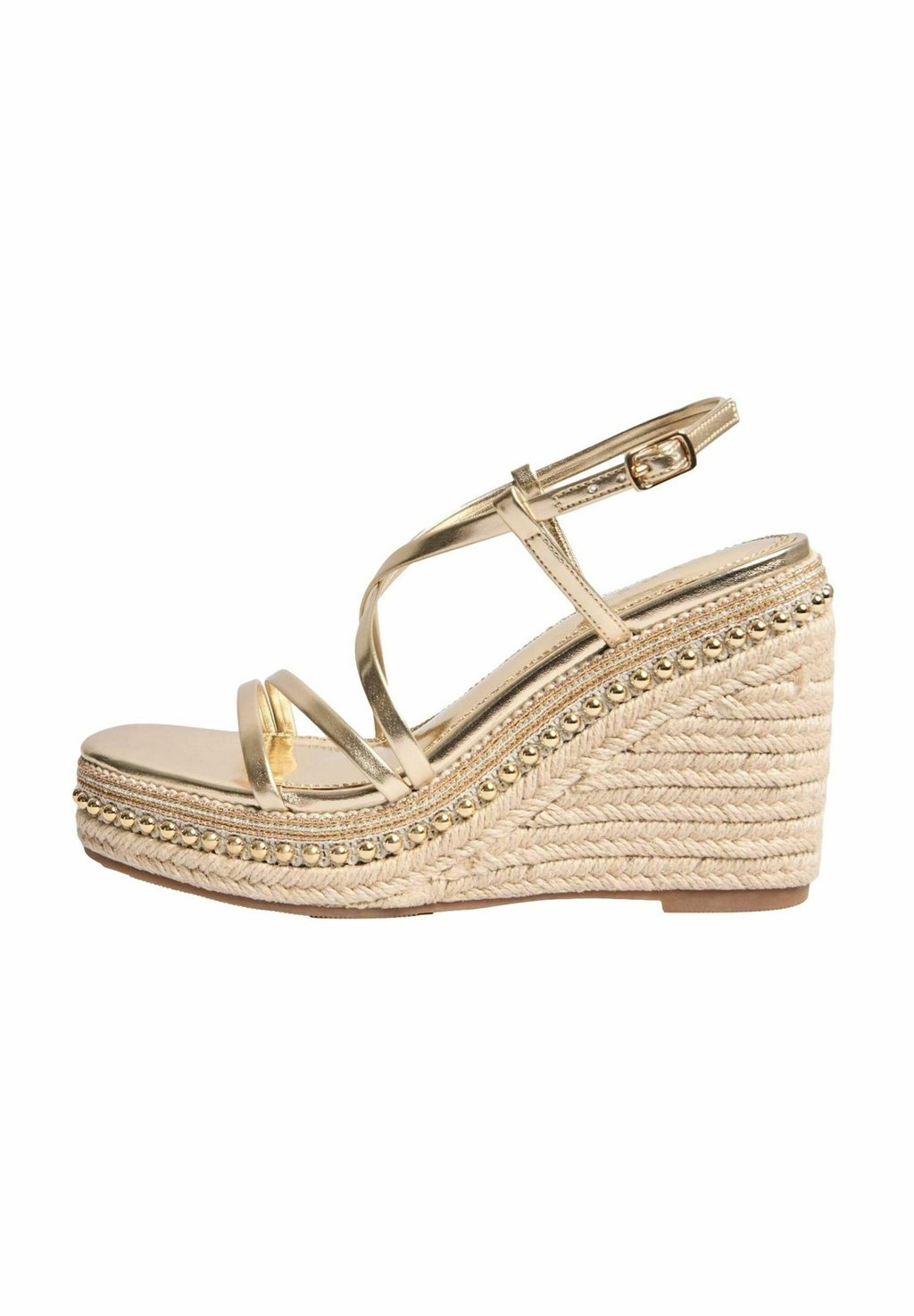 Босоножки на танкетке REGULAR FIT - STRAPPY BEADED - Espadrilles Lipsy, золотой