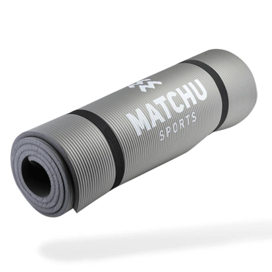 

MATCHU SPORTS Коврик для йоги 180x60x0,9 см - гимнастический коврик - коврик для фитнеса - спортивный коврик серый