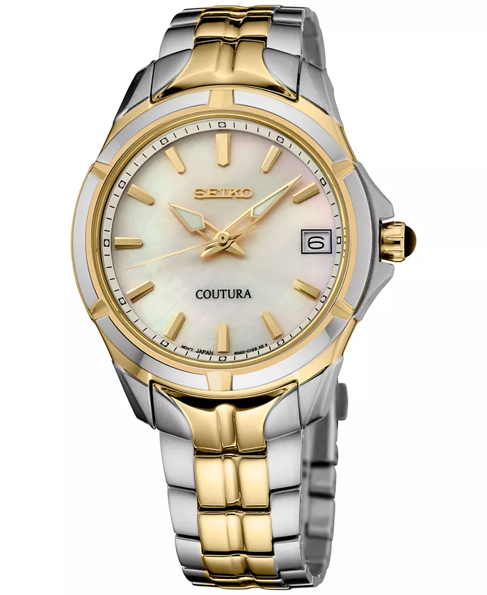

Женские часы Coutura с двухцветным браслетом из нержавеющей стали, 34 мм Seiko