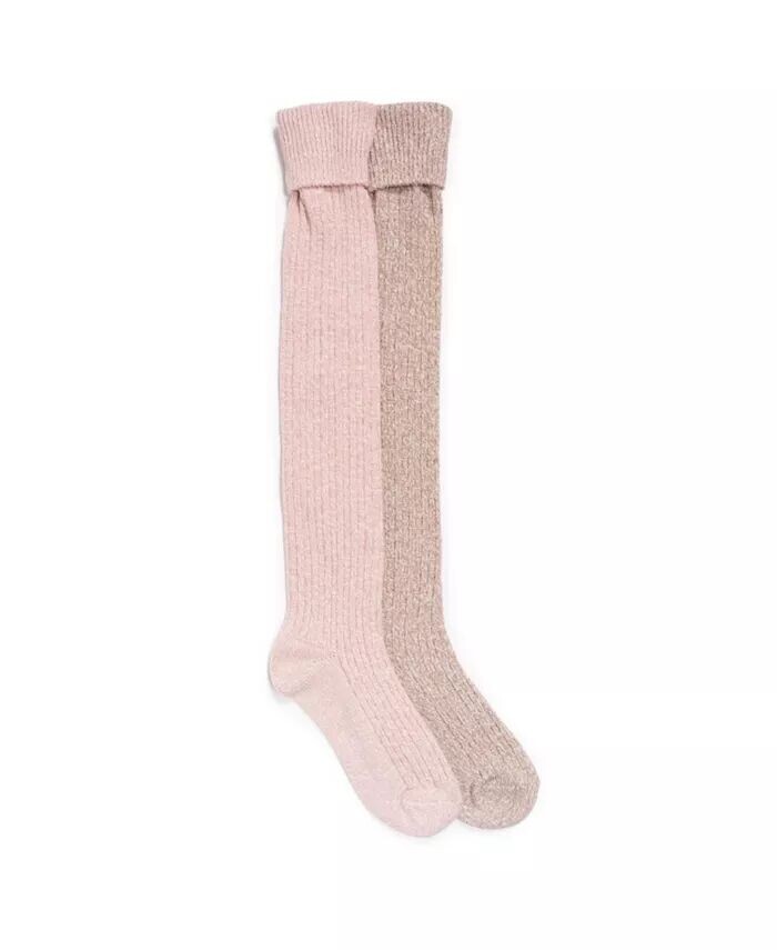 

Женские носки выше колена, 2 пары, одна пара MUK LUKS, розовый