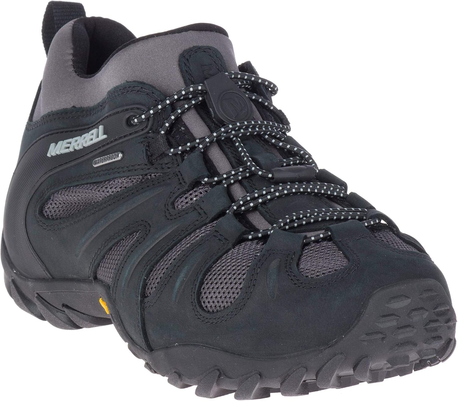 Мужские тактические рабочие ботинки Merrell Chameleon 8 Stretch, водонепроницаемый нубук и верх из сетки, ультра-легкие походные боевые ботинки, черный/серый — фото 2