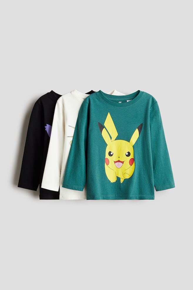 

Комплект из 3 футболок с длинными рукавами H&M, зеленый